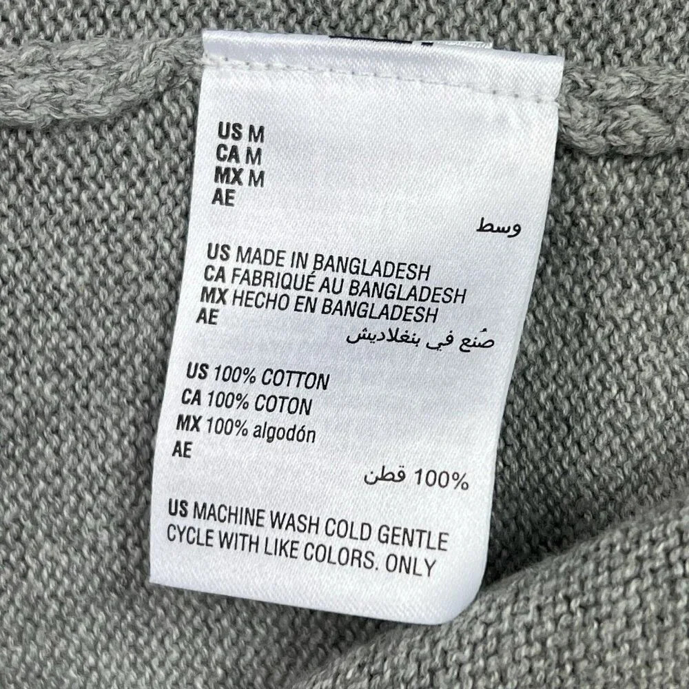 Club Room Mens Medium Textured Cotton Crew Neck Pullover Sweater Gray NWT - Picture 6 of 7